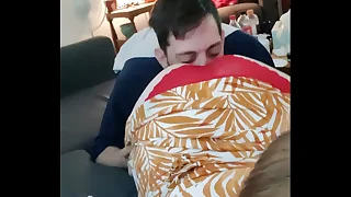 Cheating redhead eaten out foreign behind